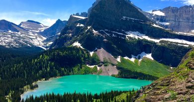 El Lago Grinnell visto desde Glacier.