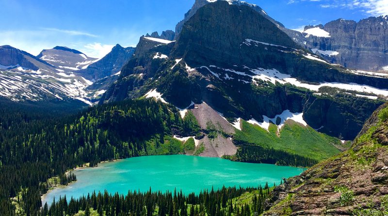 El Lago Grinnell visto desde Glacier.